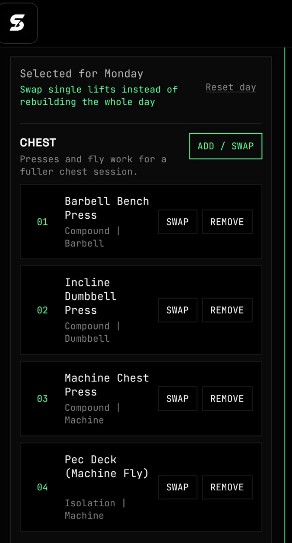 ShockSet Exercise Swap and Remove Interface