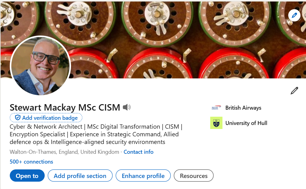 Stewart Mackay MSc CISM - LinkedIn Profile